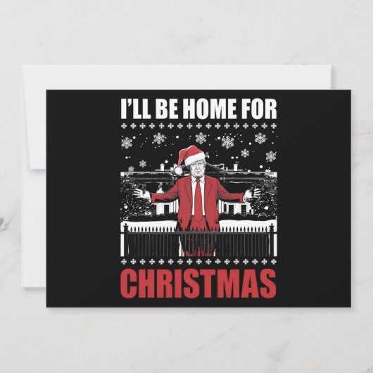私はクリスマス・トランプ第47代米国大統領の家に帰る 招待状 (正面)