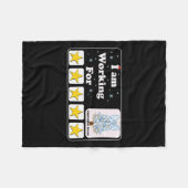 私はクリスマス・ブレイク5つ星のクリスマスSpedで働いている フリースブランケット (正面(横))