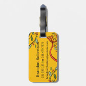 私はクリスマス・モノグラム「B」の旅行で名前を付けている ラゲッジタグ (裏面縦)