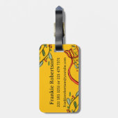 私はクリスマス・モノグラム「F」の旅行で名前を付けている ラゲッジタグ (裏面縦)