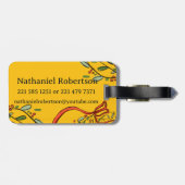 私はクリスマス・モノグラム「N」の旅行で名前を付けている ラゲッジタグ (裏面横)