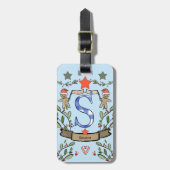 私はクリスマス・モノグラム「S」の旅行で名前を付けている ラゲッジタグ (正面縦)
