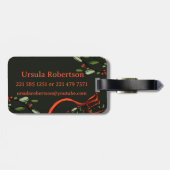 私はクリスマス・モノグラム「U」の旅行で名前を付けている ラゲッジタグ (裏面横)