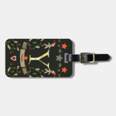 私はクリスマス・モノグラム「Y」の旅行で名前を付けている ラゲッジタグ (正面横)