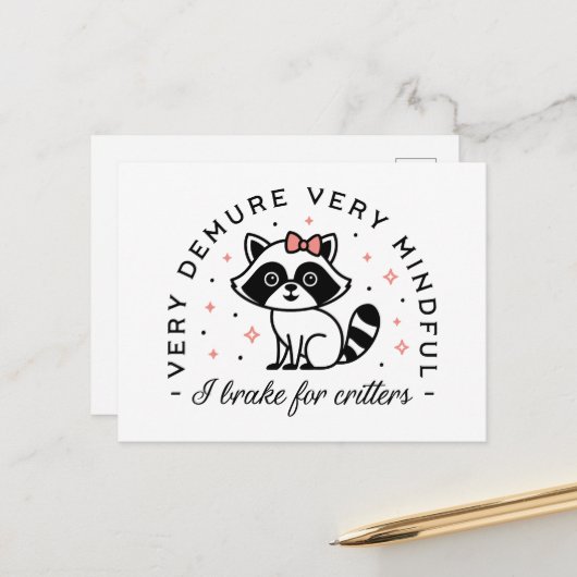 私はクリッターのためにブレーキ非常に慎重に ポストカード (正面/裏面インサイチュ)