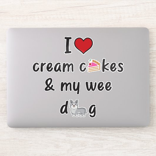 私はクリームケーキと私の小犬のステッカーが大好き シール (コンピューター)