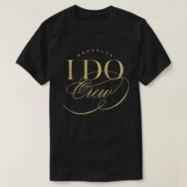 私はクルーのスクリプエレガントトのウェディングパーティーの名前をカスタムする Tシャツ