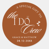 私はクルーの結婚式のパーティーのギフト好意テラコッタ ラウンドシール (正面)