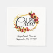 私はクルーひまわりバラのリハ結婚ーサルディナー スタンダードカクテルナプキン (正面)