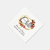 私はクルーひまわりバラのリハ結婚ーサルディナー スタンダードカクテルナプキン (角)