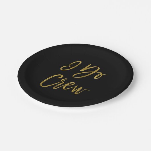 私はクルーゴールドフェイクフォイルとブラックプレート ペーパープレート (アングル)