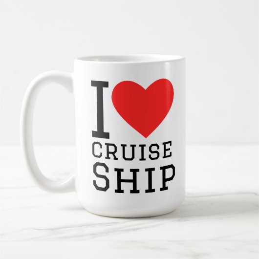 私はクルーズ船が好き コーヒーマグカップ (左)