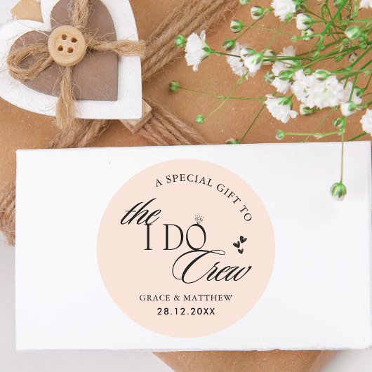 私はクルー結婚式パーティーのギフトの好意赤面ピンク ラウンドシール