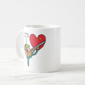 私はクレイピジョン射撃、 発砲 コーヒーマグカップ (正面左)