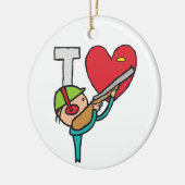 私はクレイピジョン射撃、 発砲 セラミックオーナメント (左)