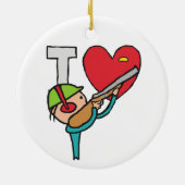 私はクレイピジョン射撃、 発砲 セラミックオーナメント (裏面)