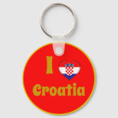 私はクロアチアとハートが大好き – 国、旅行/スポーツ キーホルダー (裏面)