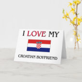私はクロアチア人の彼氏が大好き カード (黄色い花)