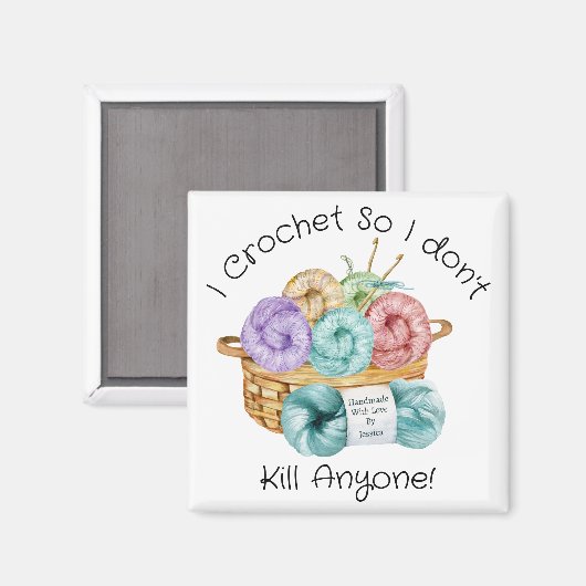 私はクロシェパーソナライズされた マグネット (正面/裏面)