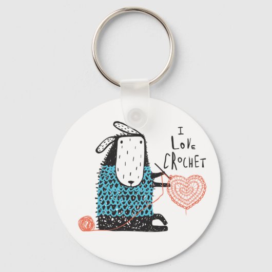 私はクロシェ・キーチェーンが大好き キーホルダー (正面)