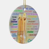 私はクロチェットフックボールメイスンジャーデザイン セラミックオーナメント (右)