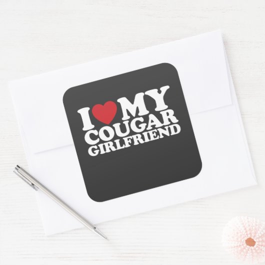 私はクーガー・ガールフレンドが大好き スクエアシール (封筒)