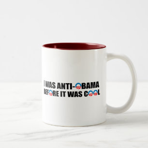 私はクールだった前にANTI-OBAMAでした ツートーンマグカップ
