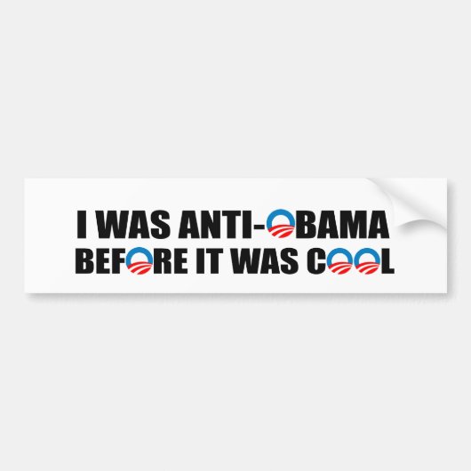 私はクールだった前にANTI-OBAMAでした バンパーステッカー (正面)