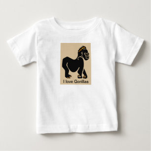 私はクールGORILLASが大好き – 動物グラフィック – ベビーTシャツ