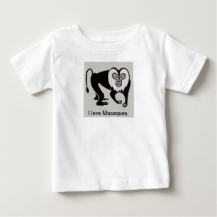私はクールMACAQUESが大好き – 絶滅危惧動物グラフィック ベビーTシャツ