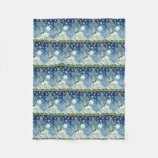 私はク信じリスマスのユニコーンで、フリースブランケット フリースブランケット (正面)