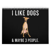 私はグおもしろいレイハウイタリアンンド犬が好きだ カレンダー (カバー)