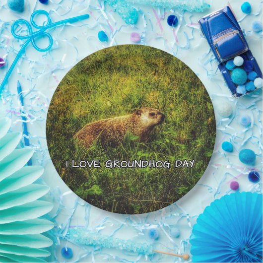 私はグラウンドホッグの日プレートが大好き ペーパープレート (パーティー)