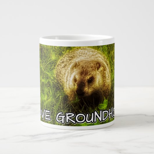 私はグラウンドマグカップが大好き ジャンボコーヒーマグカップ (正面)