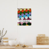 私はグラニースクエアクロチェットウォールアートが大好き ポスター (キッチン)