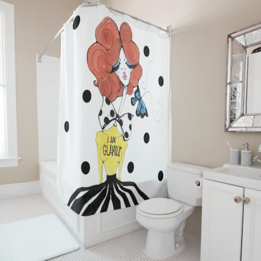 私はグラマー・シャワー・カーテン シャワーカーテン (インサイチュ)