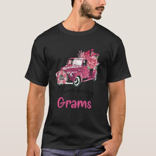 私はグラムKトラックの花が大好き Tシャツ (正面)
