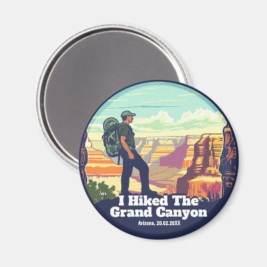 私はグランドキャニオン国立公園アリゾナをハイキング マグネット (正面/裏面)