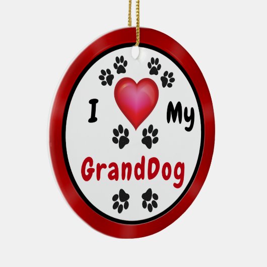 私はグランドドッグのオーナメント、バルクまたは一買つ好き セラミックオーナメント (右)