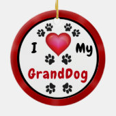 私はグランドドッグのオーナメント、バルクまたは一買つ好き セラミックオーナメント (裏面)