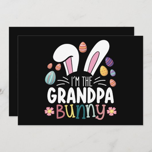 私はグランドパバニーイースター家族のマッチング 招待状 (正面/裏面)