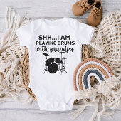 私はグランドパ遊ドラマーとドラムおもしろいだ ベビーボディスーツ