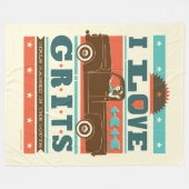 私はグリッツが大好き フリースブランケット (正面(横))