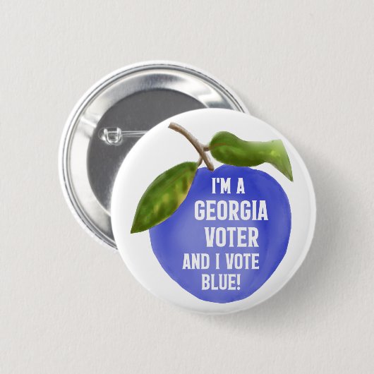 私はグルジアの有権者で私は青に投票! 缶バッジ (正面&裏面)