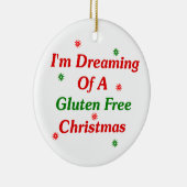 私はグルテンのクリスマスの自由に夢を見ています セラミックオーナメント (右)