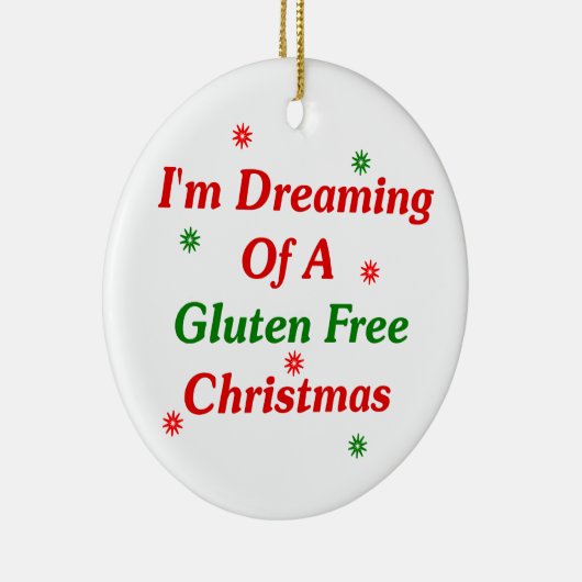私はグルテンのクリスマスの自由に夢を見ています セラミックオーナメント (右)