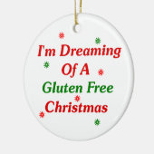 私はグルテンのクリスマスの自由に夢を見ています セラミックオーナメント (左)