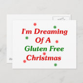 私はグルテンフリーのクリスマスを夢見ている シーズンポストカード (正面/裏面)