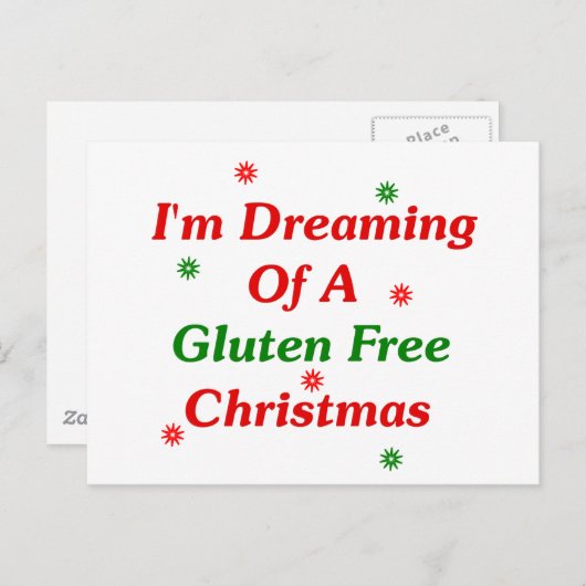 私はグルテンフリーのクリスマスを夢見ている シーズンポストカード (正面/裏面)
