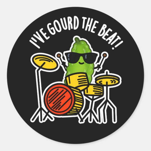 私はグルドドラマーおもしろいプンダークBG ラウンドシール (正面)